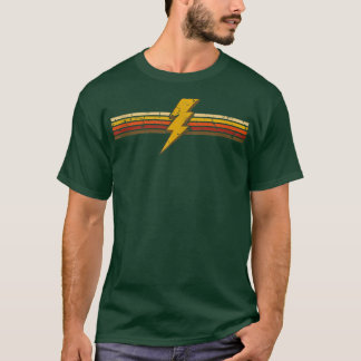 Old School Retro Lightning Bolt goldenera Fitness  T-Shirt