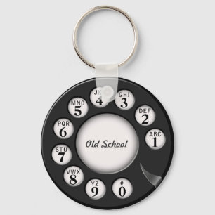 Old School Rotary Phone Dial Key Ring