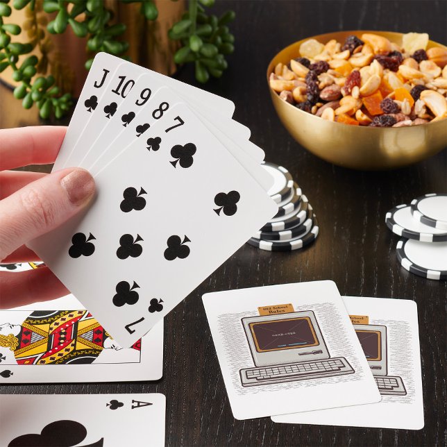 Old School Rules Retro Computer Game Over Playing Cards (Creator Uploaded)
