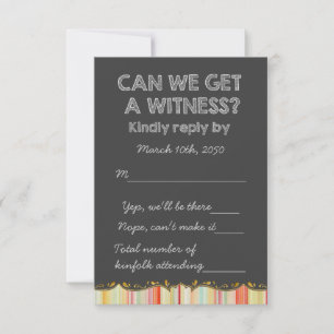 Old School Rustic Chalkboard Country Wedding RSVP Card