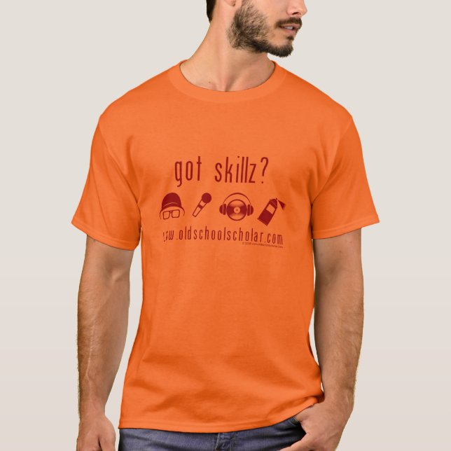 Old School Scholar got skillz? tee (Front)