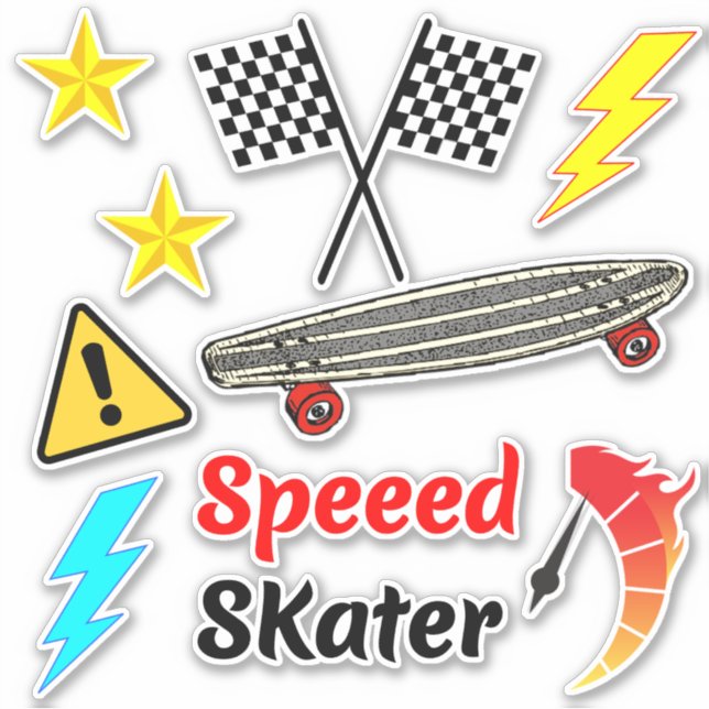 Old School Skateboard Stickers (Aesthetic Designs) (Front)