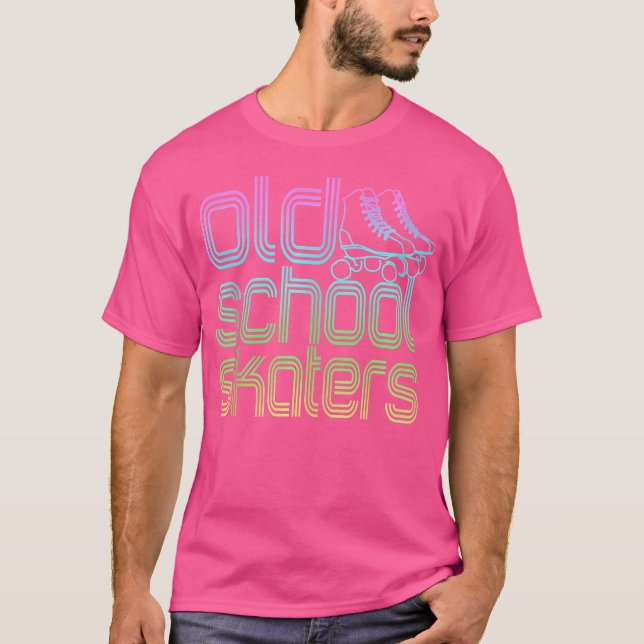 Old School Skaters Roller Skating Skate Skater T-Shirt (Front)