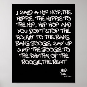 Old School Skool Rap Hip Hop Merch Lyric Quote 80s Poster