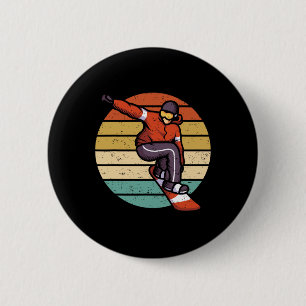 Old School Snowboarding - Snowboard  6 Cm Round Badge