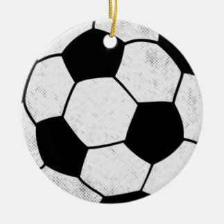 Old School Soccer Pitch Aesthetic Graphic Style Ceramic Tree Decoration