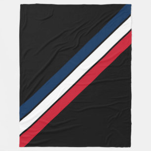 Old School Striped 70s 80s Retro Racing Stripes Fleece Blanket