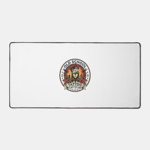 Old School Tattoo Cat Cute Kitty Design - Old Scho Desk Mat