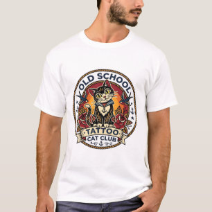 Old School Tattoo Cat Cute Kitty Design - Old Scho T-Shirt