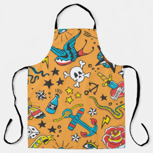 Old School Tattoo: Cute Seamless Apron
