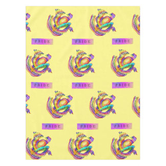 Old school tattoo design in rainbow colours tablecloth