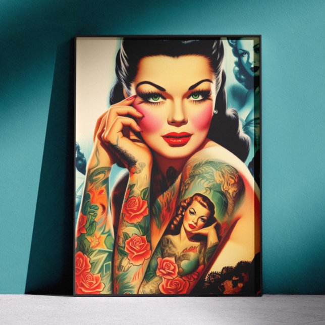 Old School Tattoo Girl Poster (Creator Uploaded)