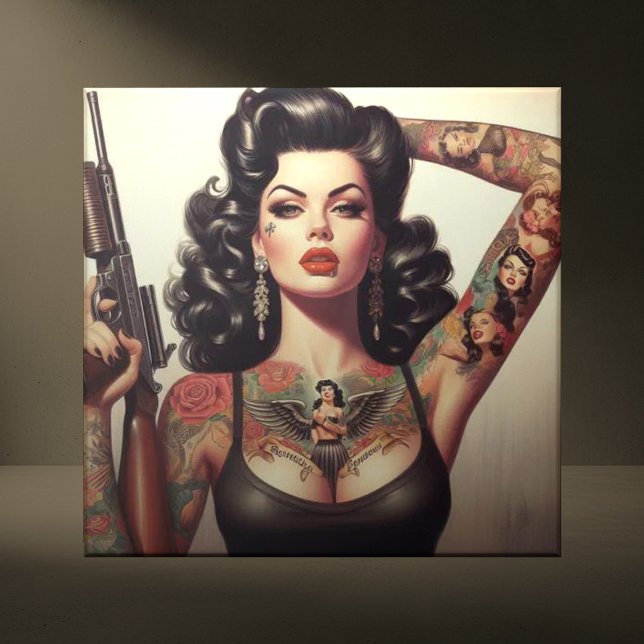 Old School Tattoo Girl Tile (Creator Uploaded)