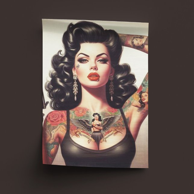 Old School Tattoo Girl Tissue Paper (Creator Uploaded)