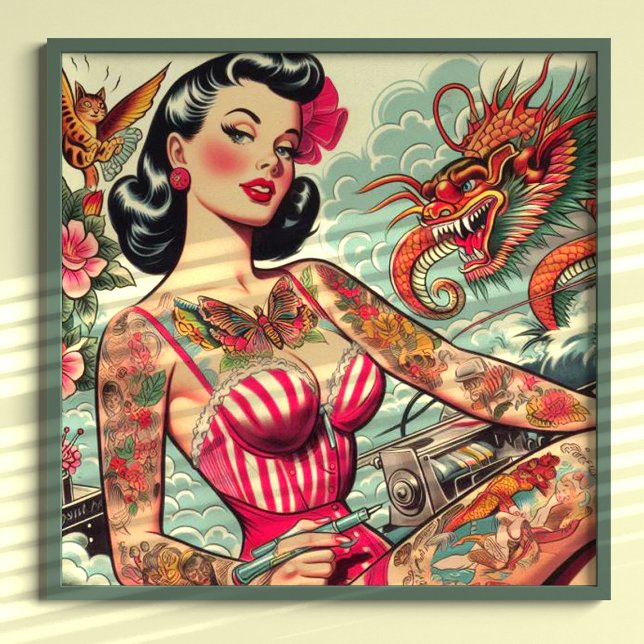 Old School Tattoo Pin-up Poster (Creator Uploaded)