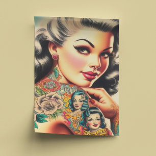 Old School Tattoo Pin-up Tissue Paper