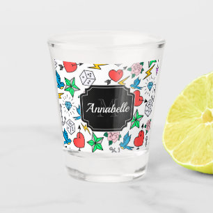 Old School Tattoo Shot Glass