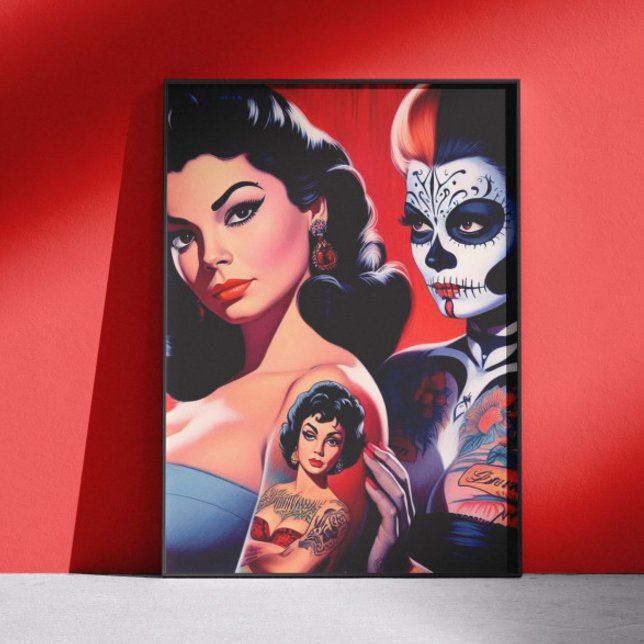 Old School Tattooed Pin-ups Poster (Creator Uploaded)