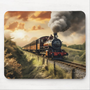 Old-School Train Mouse Pad