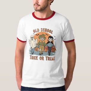 Old School Trick or Treat – Vintage Halloween Kids T-Shirt