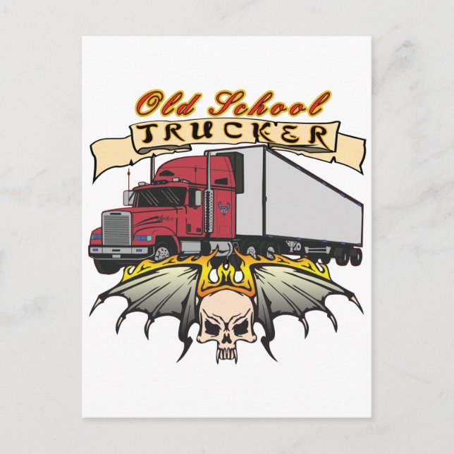 Old School Truck Driver Postcard (Front)