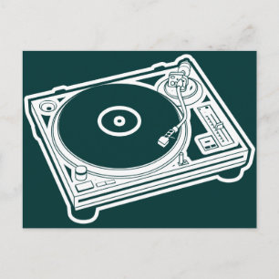 Old School Turntable Postcard