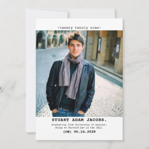 Old School Typewriter Graduation Announcement. Announcement