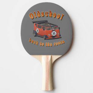 Old school, vintage car in Red and Grey Hoch-gesch Ping Pong Paddle