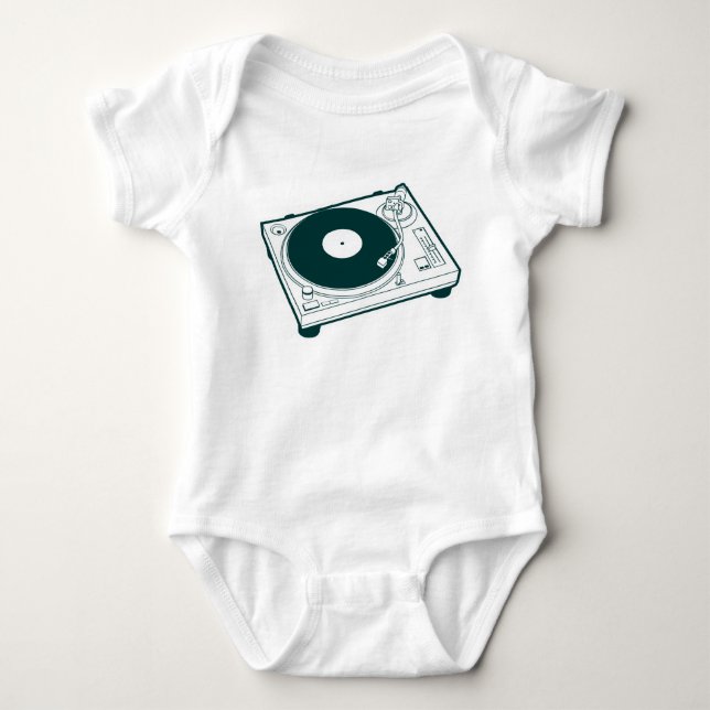 Old School Wax / Turntable Baby Bodysuit (Front)