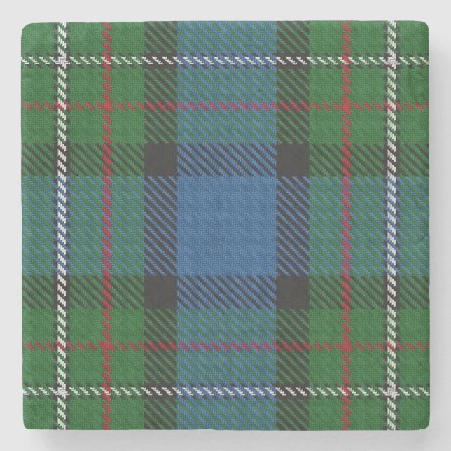 Old Scots Tavern Clan Fergusson Ferguson Tartan Stone Coaster (Front)