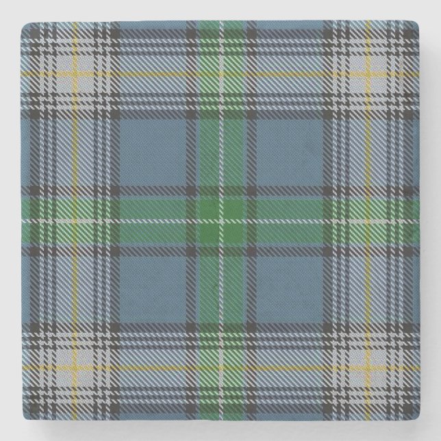 Old Scots Tavern Clan MacDowall McDowell Tartan Stone Coaster (Front)