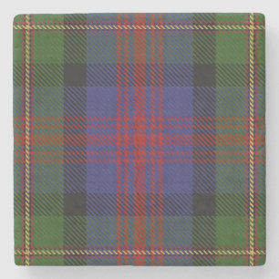 Old Scots Tavern Clan MacLennan Tartan Stone Coaster