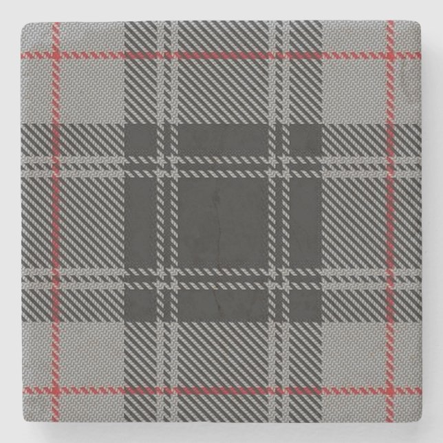 Old Scots Tavern Clan Moffat Tartan Stone Coaster (Front)