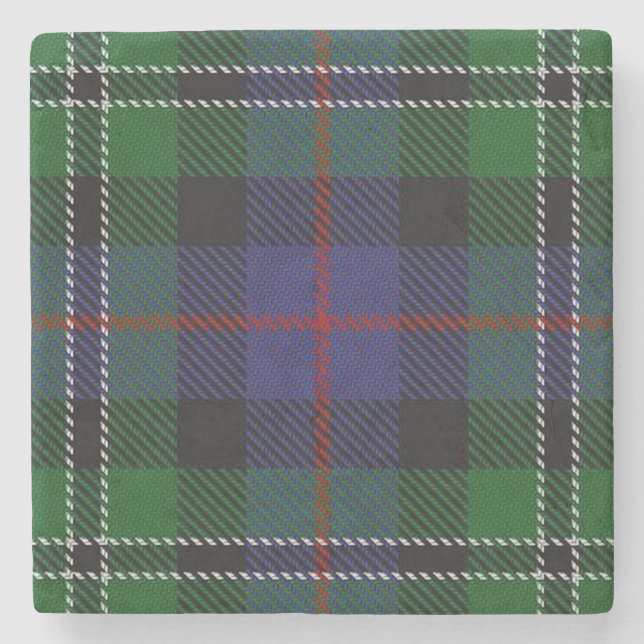 Old Scots Tavern Clan Rose Hunting Tartan Stone Coaster (Front)
