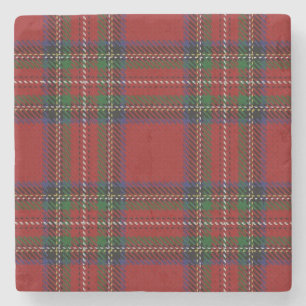 Old Scots Tavern Clan Stewart Tartan Stone Coaster
