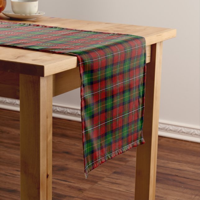 Old Scottish Clan Boyd Tartan Plaid Short Table Runner (In Situ)