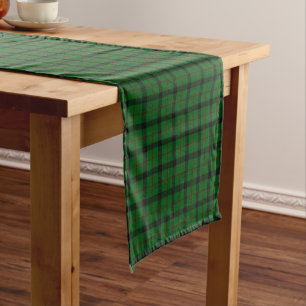 Old Scottish Clan Kincaid Tartan Plaid Short Table Runner