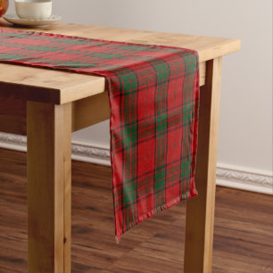 Old Scottish Clan Maxwell Tartan Plaid Short Table Runner