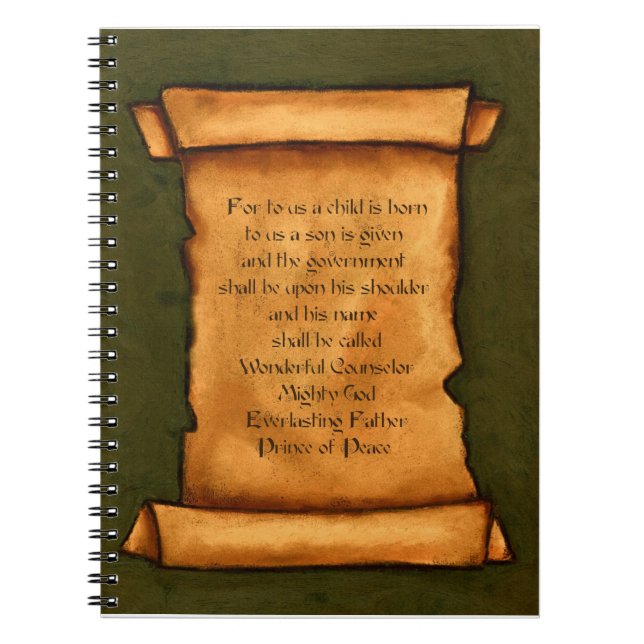 Old Scroll: Scripture, Bible Verse: Isaiah Notebook (Front)