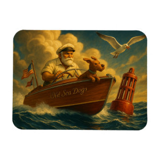 Old Sea Dogs: a sailor and his trusty canine  Magnet