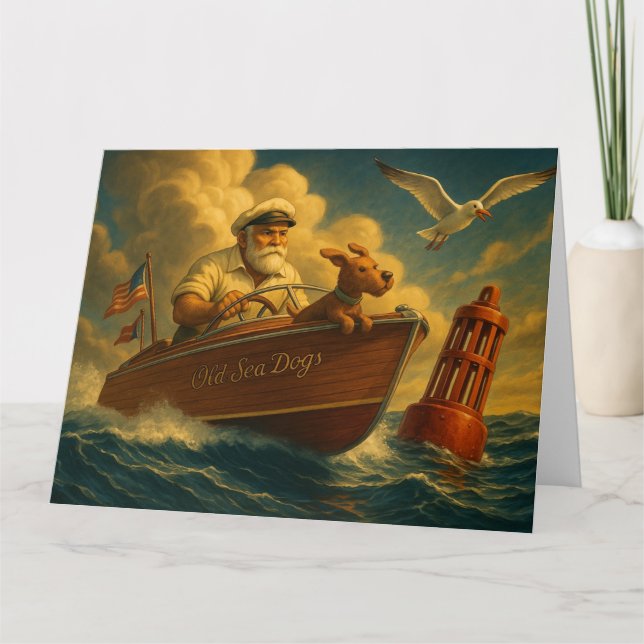 Old Sea Dogs: a sailor and his trusty canine  Thank You Card (Front)