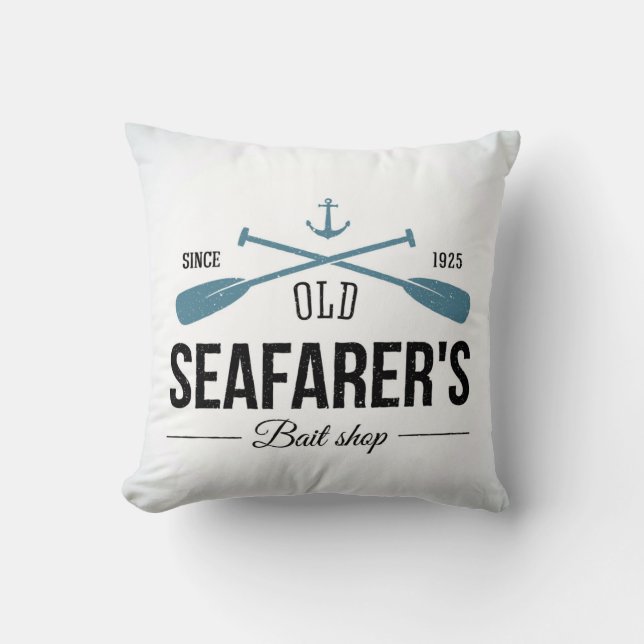 Old Seafarers Bait Shop Cushion (Front)