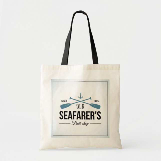 Old Seafarers Bait Shop Tote Bag (Front)