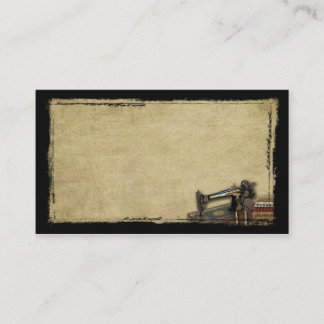 Old Sewing Machine & Fabric- Prim Biz Cards