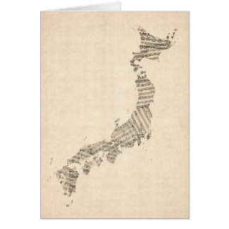 Old Sheet Music Map of Japan