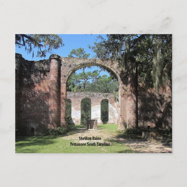 Old Sheldon Ruins Postcard (Front)