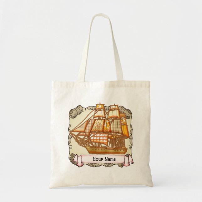 Old Ship  tote bags (Front)