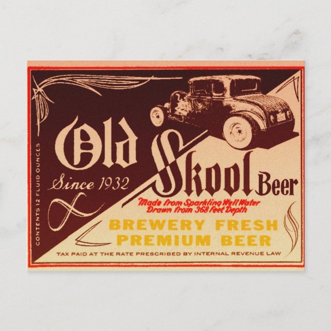 old skool beer postcard (Front)