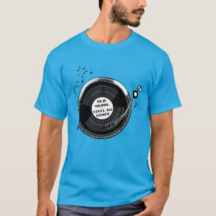 Old skool dj record turntable t-shirt