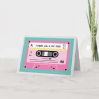 Old Skool Pink Cassette Mix Tape Greetings